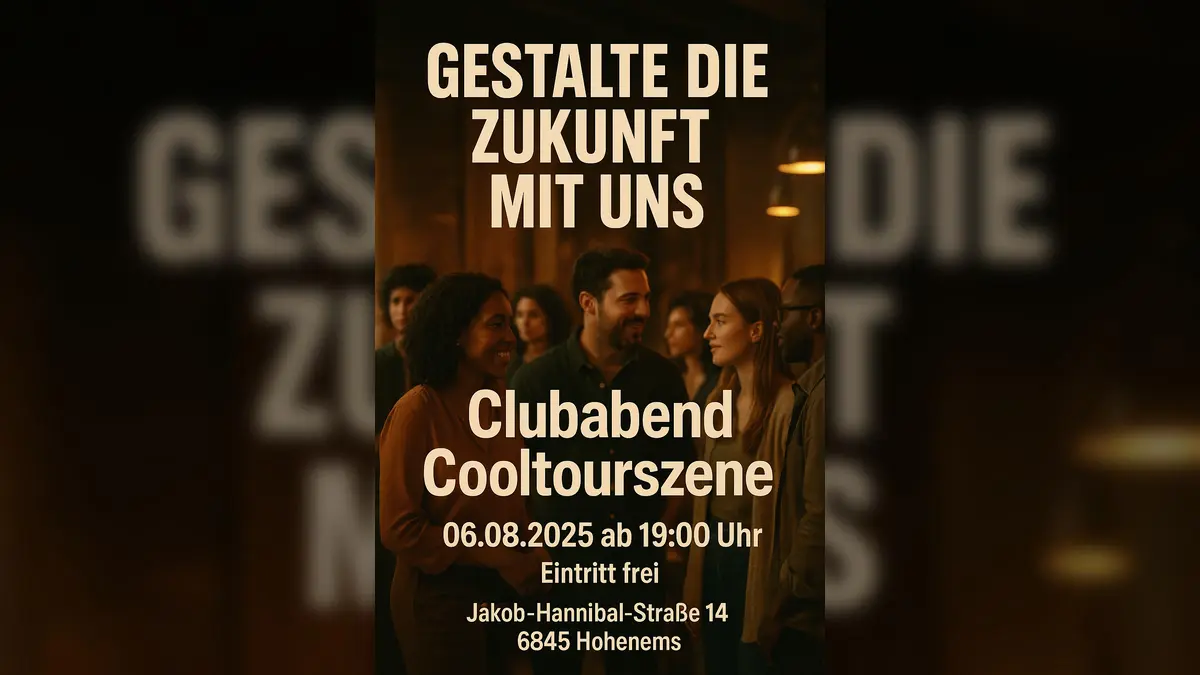 Werbeplakat für den Clubabend der Cooltourszene am 06.08.2025